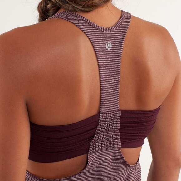 NEW Lululemon Turbo Tank Tonka Stripe Bordeaux Drama / Heathered Bordeaux Drama - Picture 6 of 13